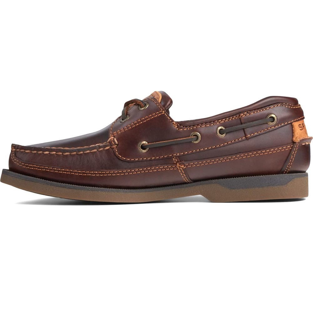 SPERRY MENS MAKO 2-EYE BOAT SHOE, AMARETTO, 13 - Picture 4 of 6